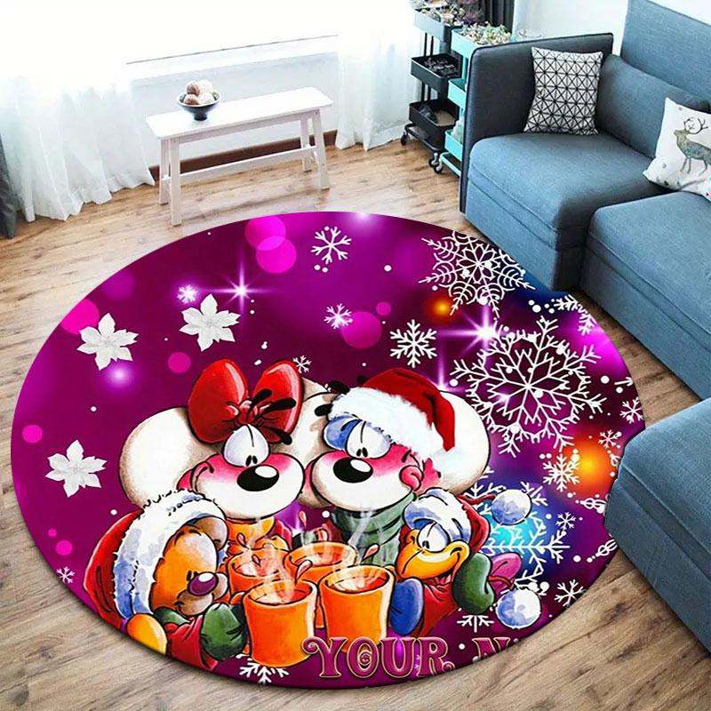 Diddl Custom Name Round Area Rug,Carpet Rug for Living Room Bedroom Sofa Playroom Decor,Non-slip Floor Mat