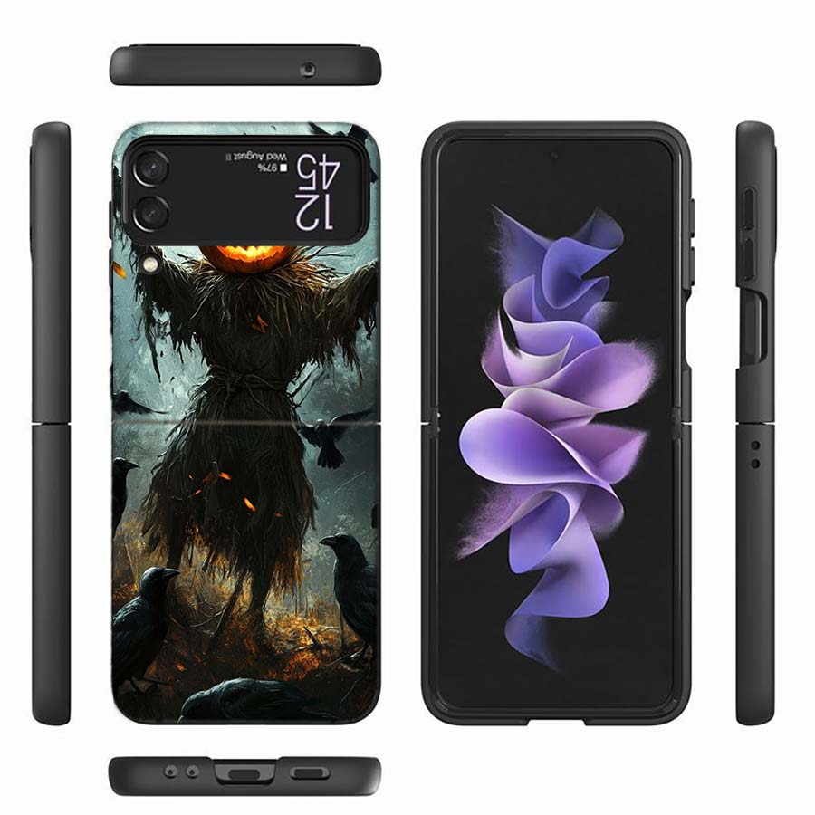 Halloween Pumpkin Man is Here Phone Case For Samsung Z Flip 6 7 5G Z Flip 5 Galaxy Z Flip 3 4 5G ZFlip Shockproof Hard Cover TPU