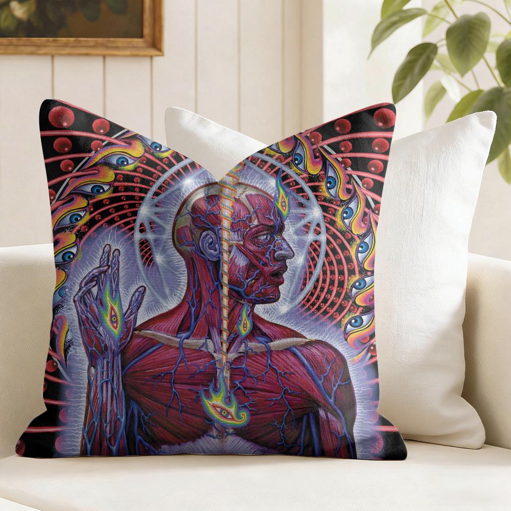 AAlex GGrey Trippy Psychedelic Cushion Cover Natural Linen Double Sided Print Throw Pillow Case for Sofa Couch Home Decor