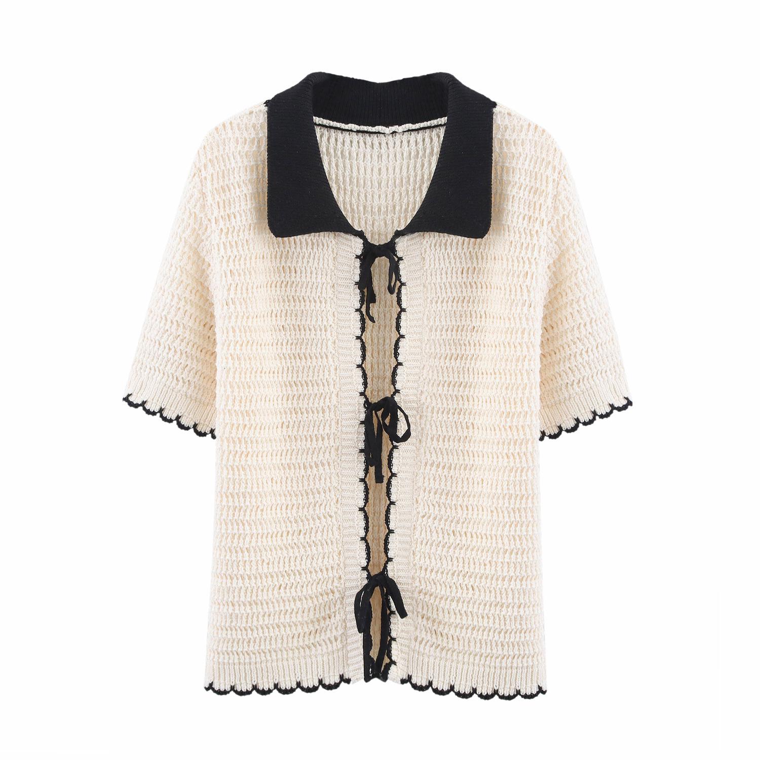 

Женский кардиган крючком в европейском и американском стиле, весна 2025 Small белый/кремовый