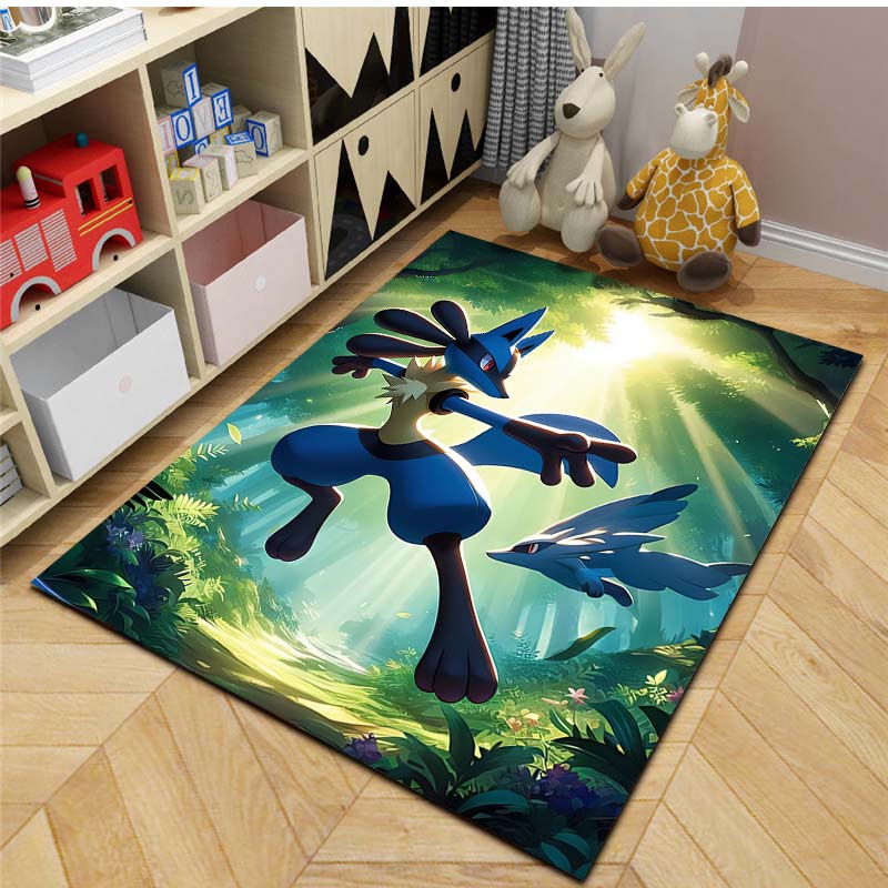 17 Styles P-Pokemon Lucario Theme Cartoon Carpets Rug for Living Room Bedroom Bedside Floor Mat Large Area Home Decor Rug Gifts