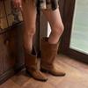 Western Cowboy Boots Women's Summer Maillard Brown Boots Tall Knight Boots Xinjiang Travel Northwest Boots