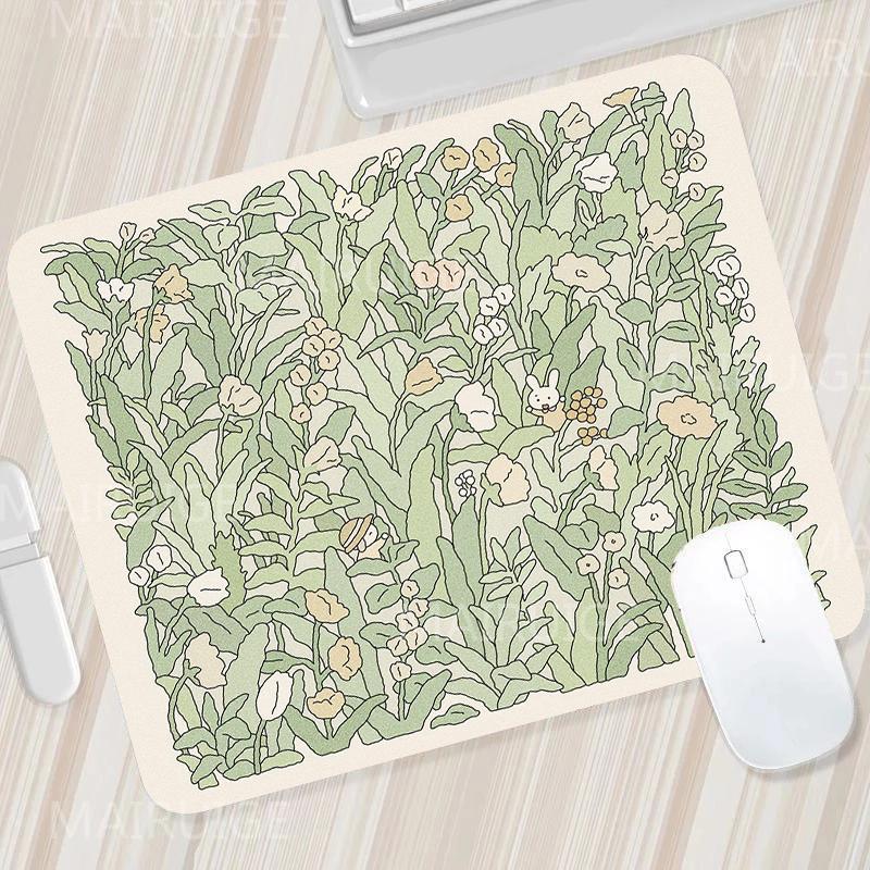 Green Small Mouse Pads Mouse Carpets Cute Desk Mats Kawaii Tulip Gaming Accessories Mouse Mat Gamer Surface for Computer Mouse
