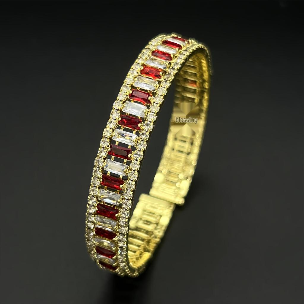 Cross-Border Elegant Round Full Diamond Adjustable Bracelet for High-End Events