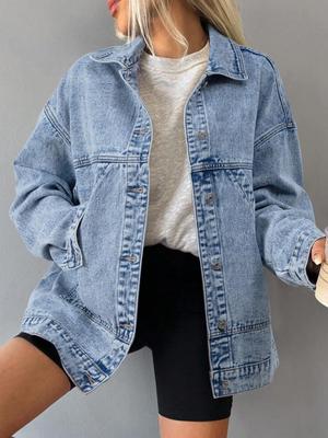 European/American Fashion Women's Loose Denim Jacket - Versatile for Spring/Autumn