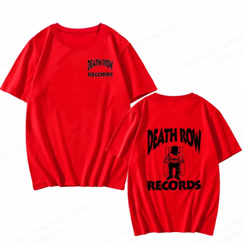 Death Row Records T-skjorte Herre Mote T-skjorter Bomulls T-skjorter Hip Hop Topper T-skjorter Dame T-skjorter Sommer Camisetas Oversized Casual
