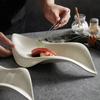 Irregular Leaf Shaped Ceramic Dinner Plate Fruit Dish Salad Bowl Sashimi Plates Western Food Plate Serving Plates Soup Bowl Tray
