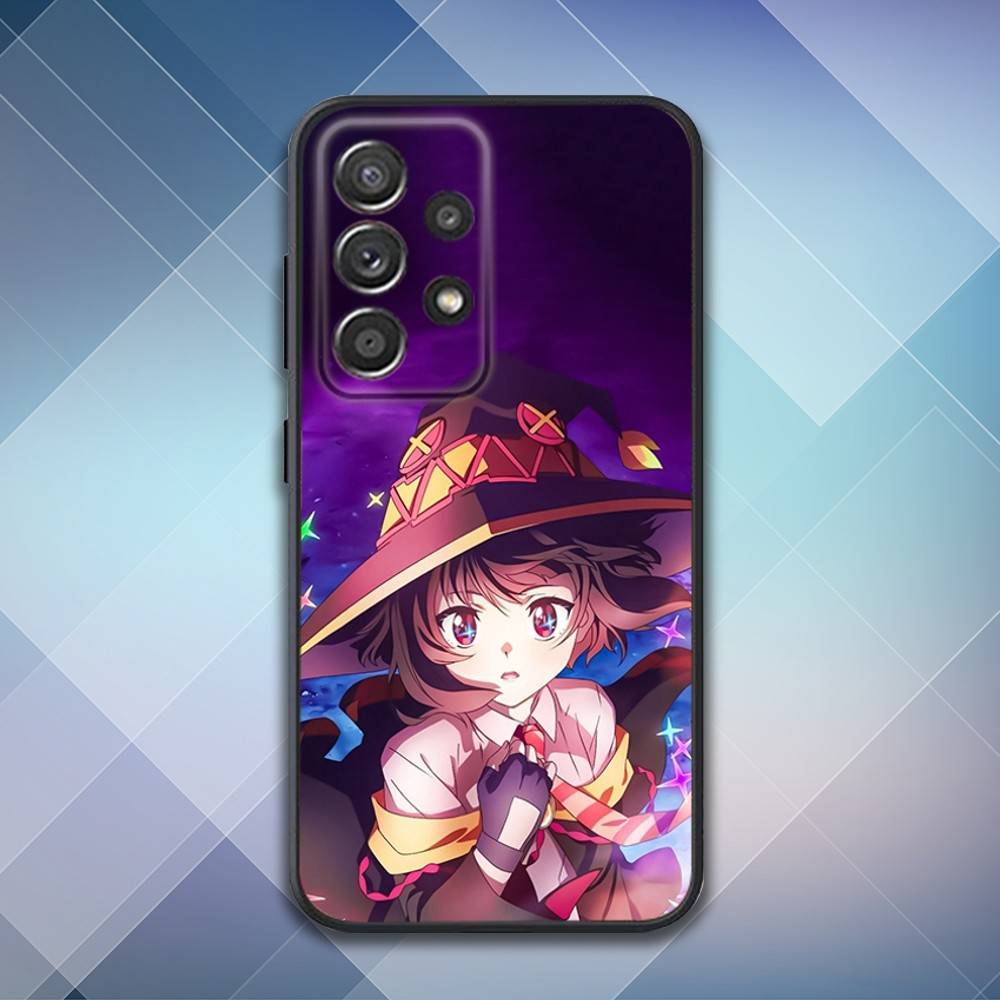 Megumin Anime K-KonoSubaS Phone Case For Samsung S25,S24,S21,S22,S23,S30,Ultra,S20,Plus,Fe,Lite,Note,10,9,5G Black Cover