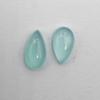 Natural Aqua Chalcedony Pear Cabochon Loose Gemstone Lot 2 Pcs 7*12 MM 5 CT For Jewelry Making