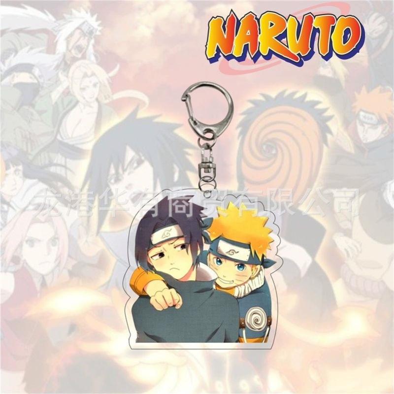 Anime Naruto Acrylic Keychain Accessaries Uzumaki Naruto Cartoon Keyring
