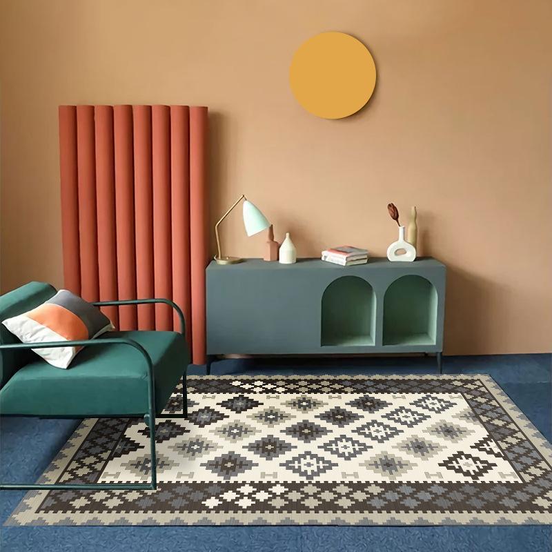 Modern Trendy Bohemian Living Room Rug, Teenage Aesthetic Room Decor Furry Large Rug, Kitchen Bathroom Non-slip Floor Mat