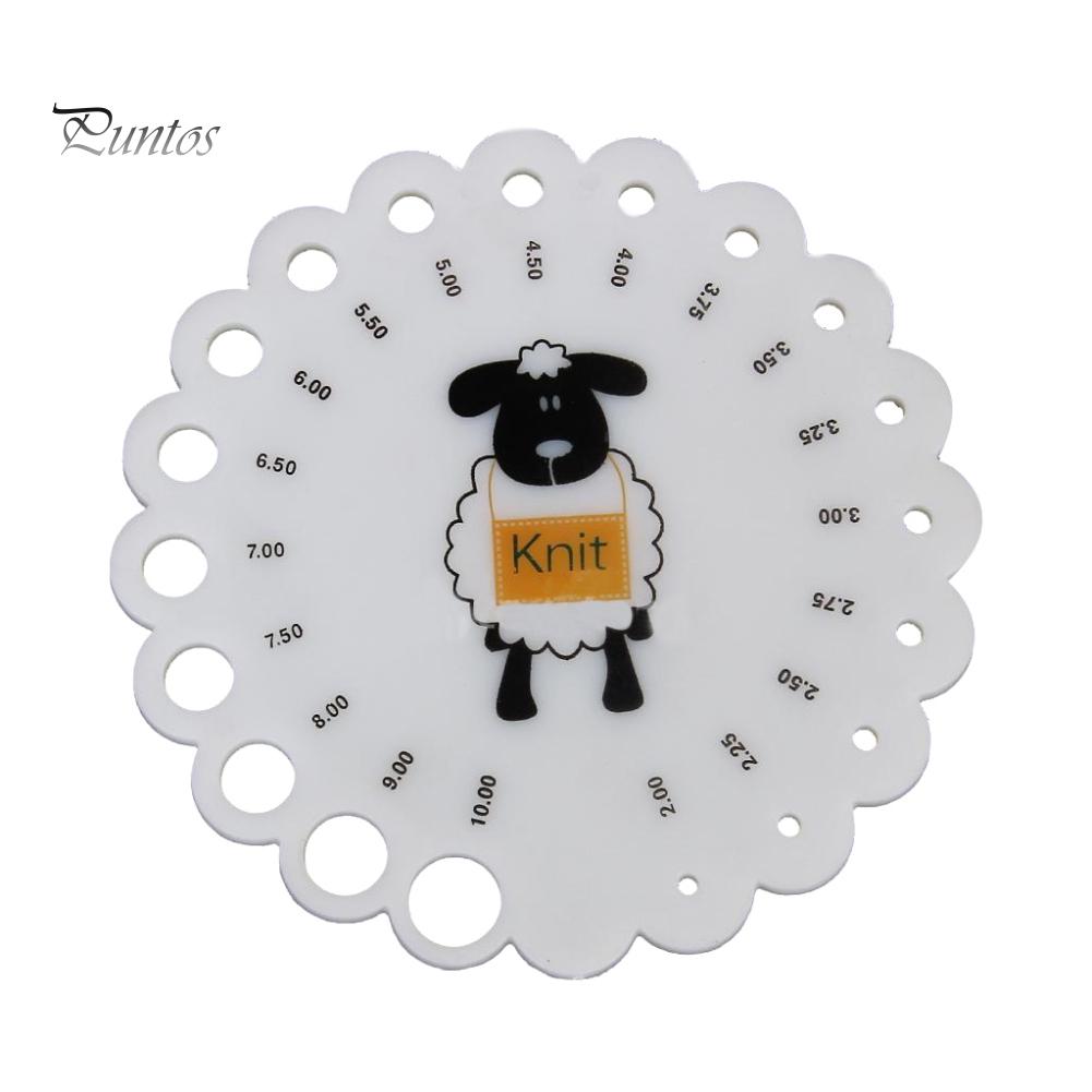 Puntos Schafe, rund, Größen 2 mm – 10 mm, Maßregel, Stricknadel-Messgerät, Werkzeug-Zubehör