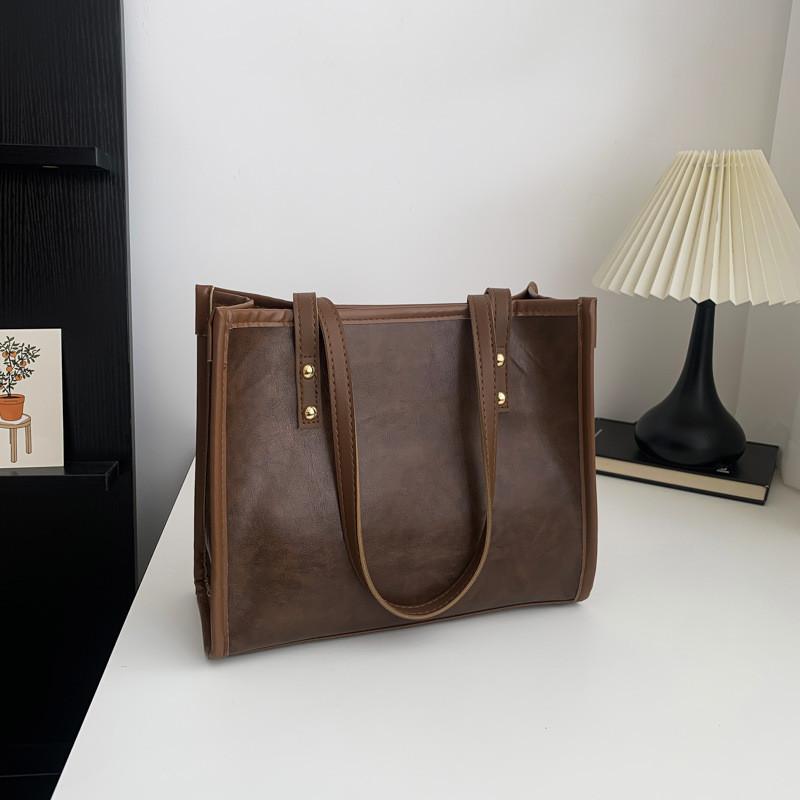 Wholesale Chic Vintage Oversized Tote Bag Women Bags 2024 Spring Fashion Armpit Shoulder Bag кофейный