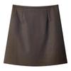 Women's High-Waist Matte PU Leather A-Line Skirt - Autumn/Winter Fashion