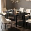 Table à manger, Table de jardin extensible pour 4-6 personnes avec rallonge en aluminium intégrée effet bois (uniquement avec 1 table à manger)