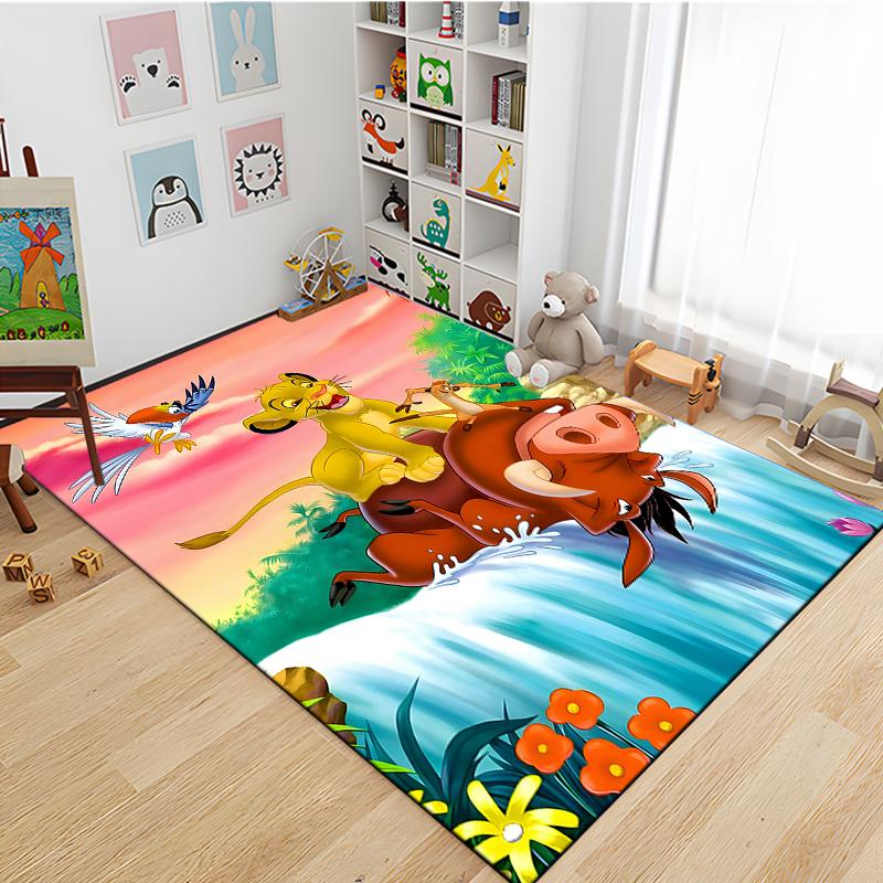 1PC The Lion King Pattern Carpets Bedroom Play Mats Rugged Bedroom Decor Carpet Living Room Mat Children's Room Area Carpet