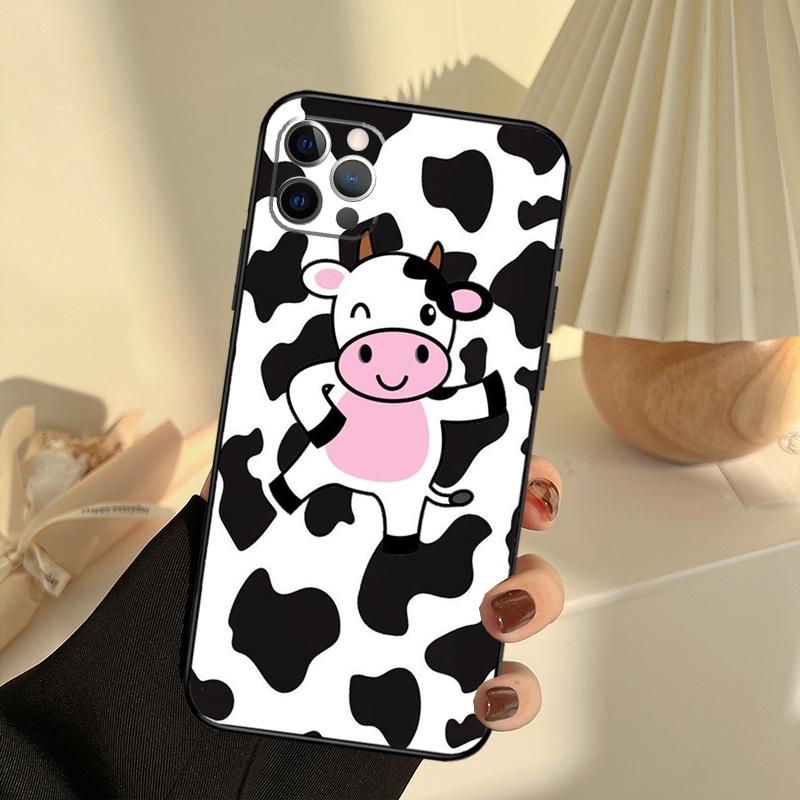 Cut Cow Phone Case For iPhone 15 14 13 12 11 16 17 Pro Max 13 mini 15 16 Plus 16e 17 Air Cover Funda