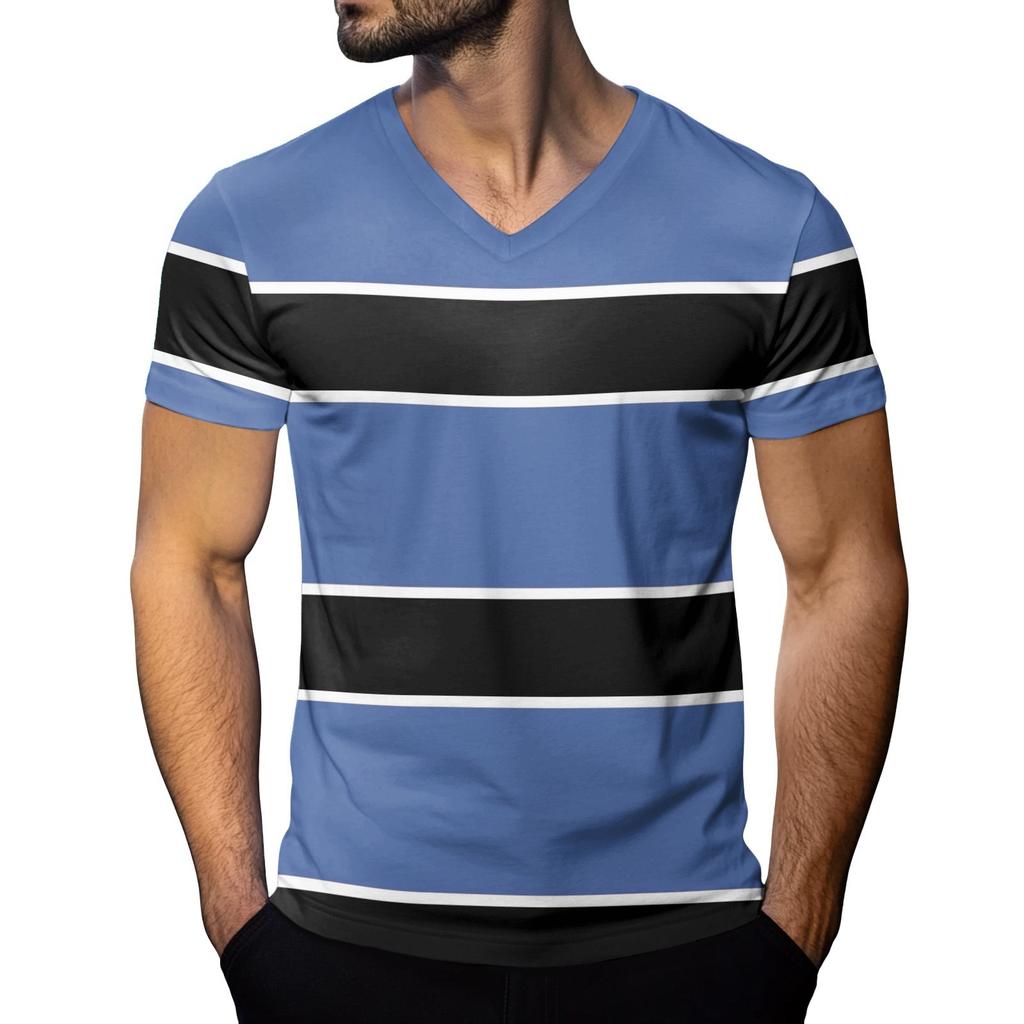 Men's Fashion Printed V-Neck Short Sleeve T-Shirt