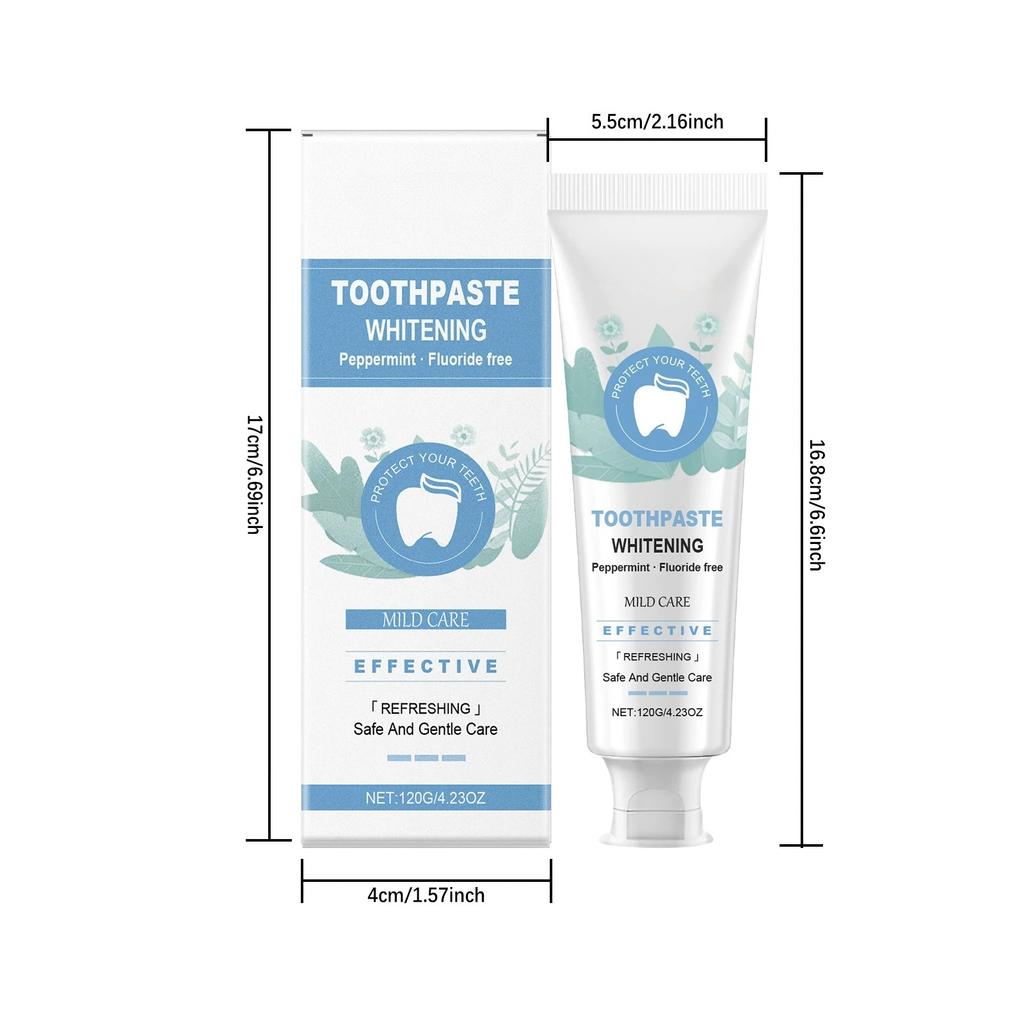 Mint Toothpaste For Gentle Teeth Stain & Yellowing Care - Brighten Shine, Daily Oral Hygiene With Long-Lasting Freshness