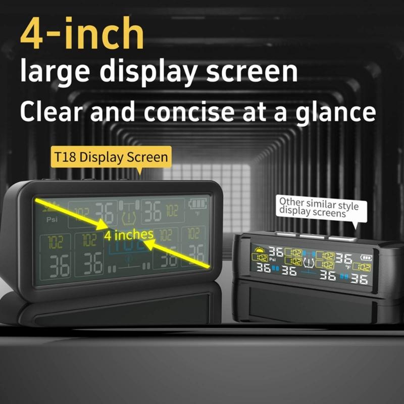 Tire Pressure Detection System For Vehicles 4 Wheel Monitoring Lightweight Energy Saving ABS+PC Alarm Function