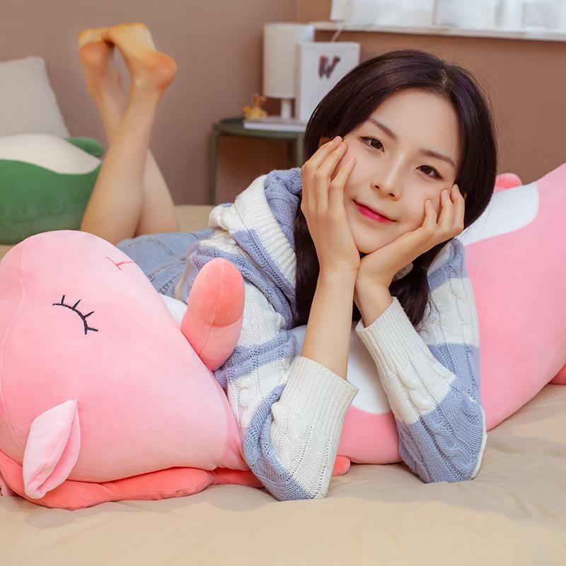 70/90/120CM Cartoon Animal Dinosaur Unicorn Cat Plush Toys Stuffed Soft Long Sleeping Pillow Dolls  Birthday Gift