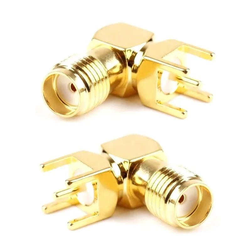 5/20Pcs SMA-KWE Female Male Socket SMA 90 degree Right Angle Thru Hole Plug PCB Mount Connector RF Adapter Connectors
