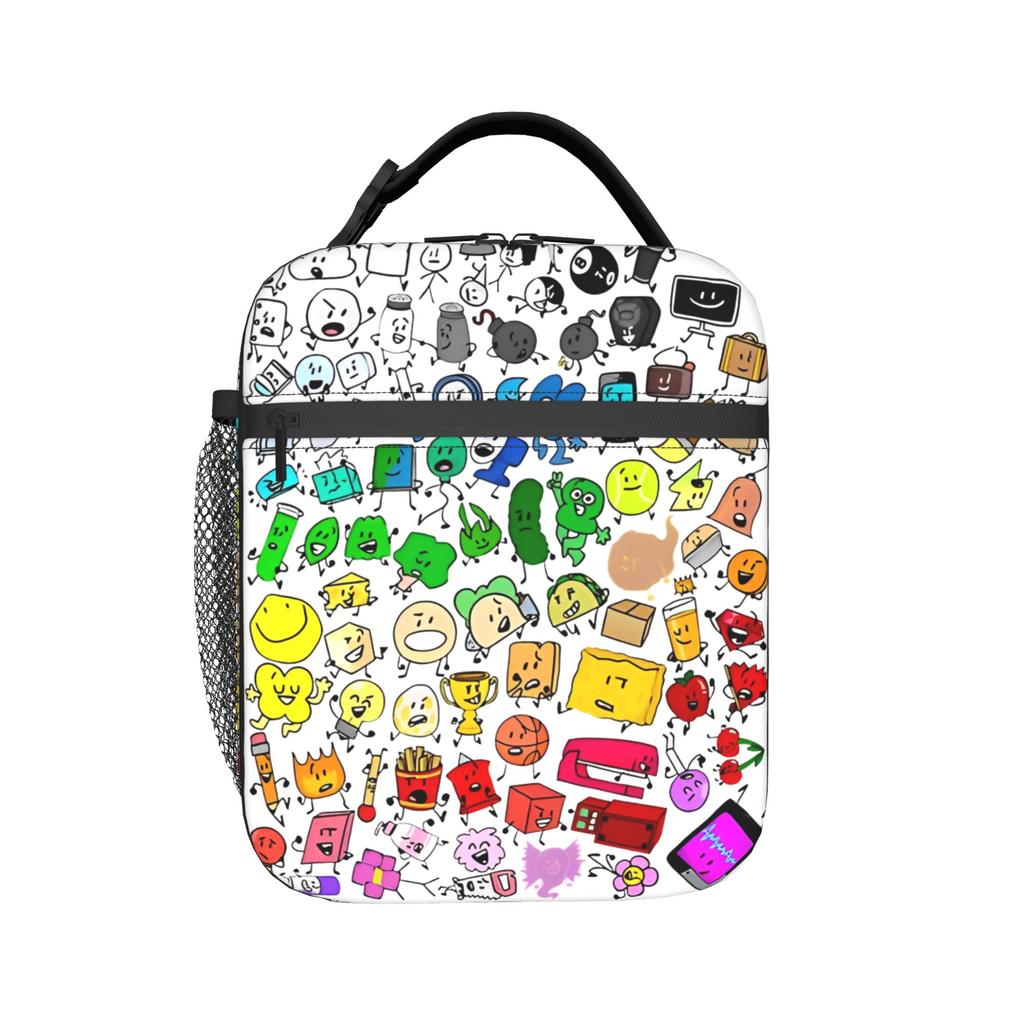 BFDI Isoliert Tasche für Mittagessen Kühltasche Wiederverwendbar, Mittagessen Behälter Battle for Dream Island Hohe Kapazität Brotdose Tragetasche Lebensmittel Tasche