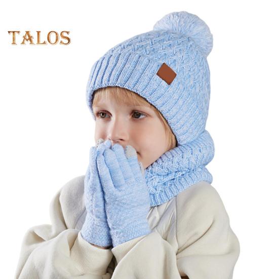 

Детская зимняя шапка, перчатки, шарф, комплект для девочек и мальчиков, вязаная шапка с помпоном, утеплитель, варежки, комплект для малышей, аксессуары для холодной погоды для детей 4-10 лет