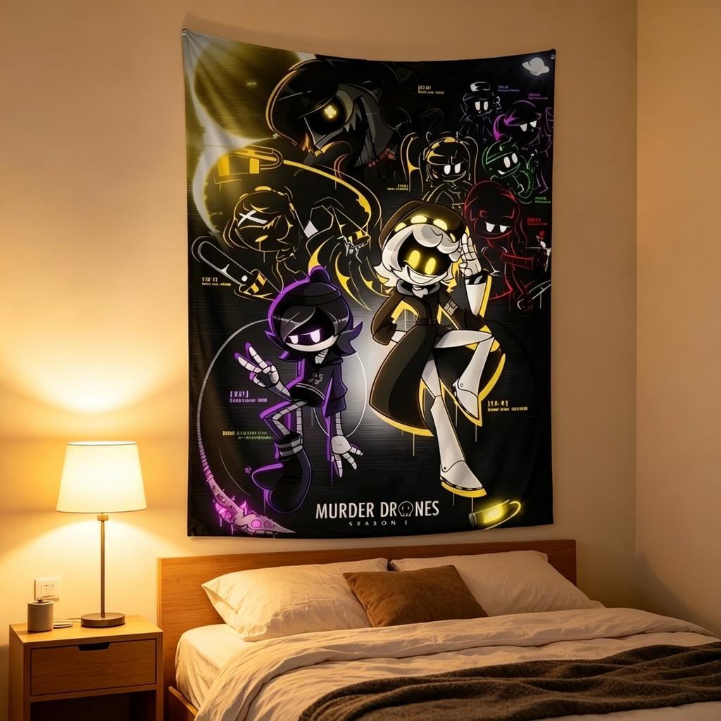 Tapestry s motivem anime Vražedné drony Uzi N a V Nástěnná dekorace Dekorativní látka na zeď pro obývací pokoj Ložnici Kolej