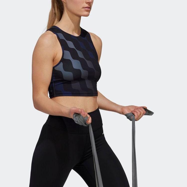 Adidas X Marimekko Kolaborace Color Block Vlna Sportovní Crop Tank Dámské Topy Černá HH8734