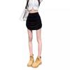 Adjustable Drawstring Black Pleated Bodycon Skirt for Women - Slimming High Waist Summer Midi Skirt 2025