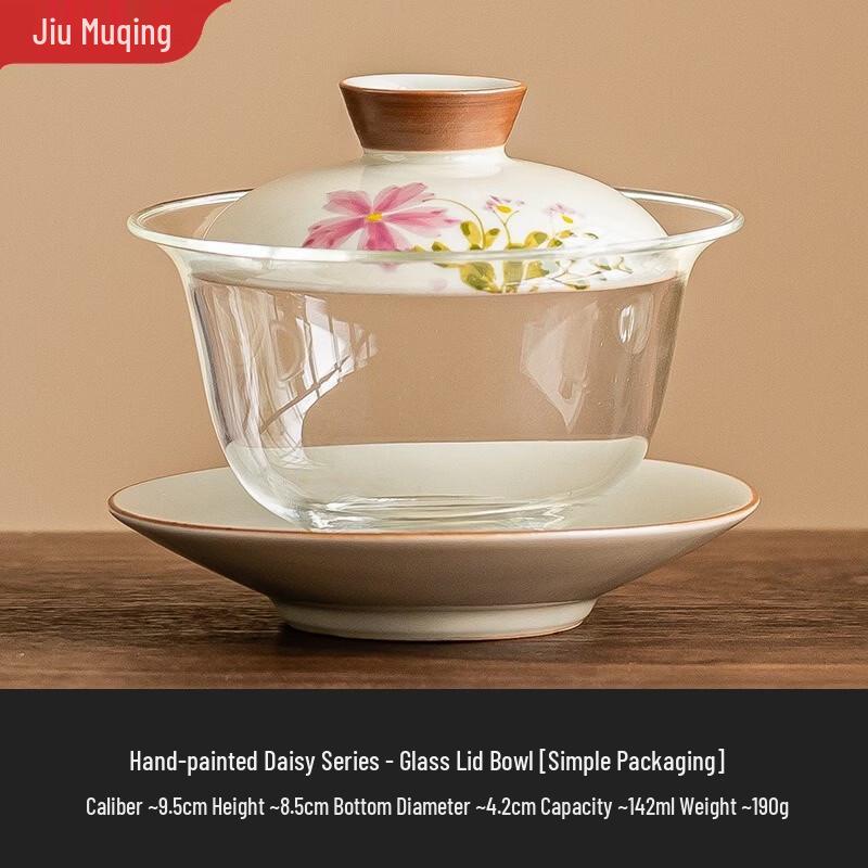 Glass Sancai Gaiwan Tea Bowl with Lid