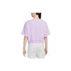 Nike Loose Breathable Sport Training Casual High Waist Round Neck Half Sleeve Drop Shoulder T-Shirt Women Tops Lavender-Purple HF6176-517