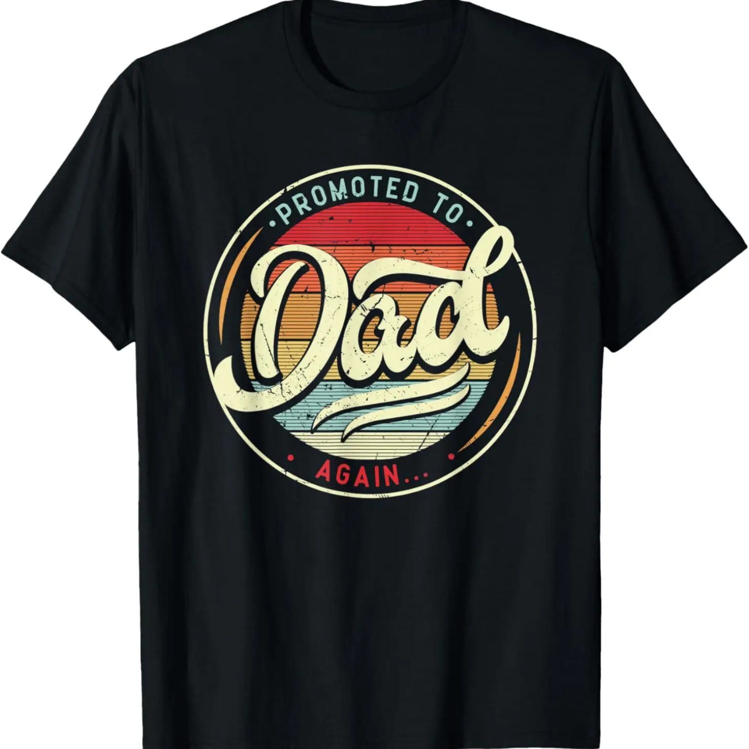 

Promoted to again Dad retro Funny pregnancy 2nd 3rd time dad T-Shirt XXXXXL чёрный