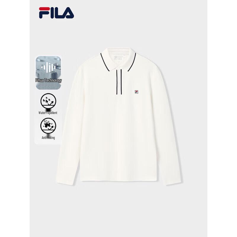 FILA Men's Knitted Long-Sleeve Polo Shirt