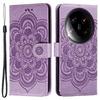 For Xiaomi 14 Ultra Case PU Leather Mandala Imprinted Design Wallet Phone Cover