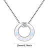 Aobao Blue Fire Opal Pendant Necklace with Geometric Design and Sweater Chain