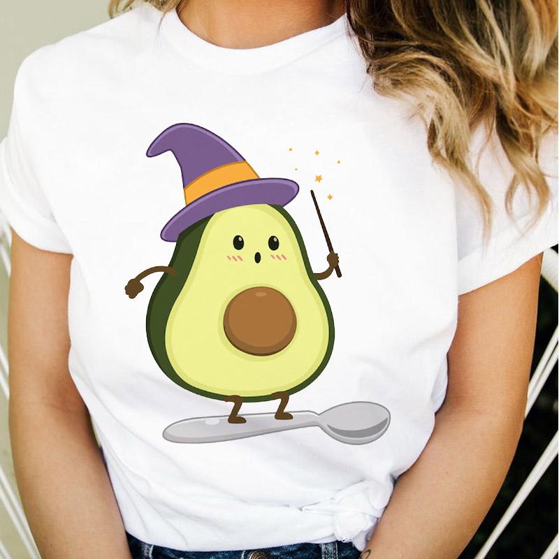 Summer Tshirt Women Cute Avocado Yoga Kawaii Clothes Ladies Tees Tops Graphic Printed Streetwear Kawaii T Shirt Female T-Shirt