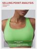 Walton Fitness Yoga Vest with Shockproof Chest Pad & Crossback Spaghetti Straps Sports Bra