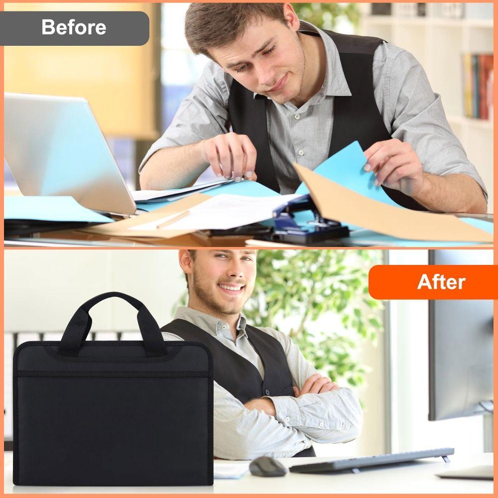 Colorful Tabs Expanding File Folder Fireproof Accordion Folder Base Document Organizer Office