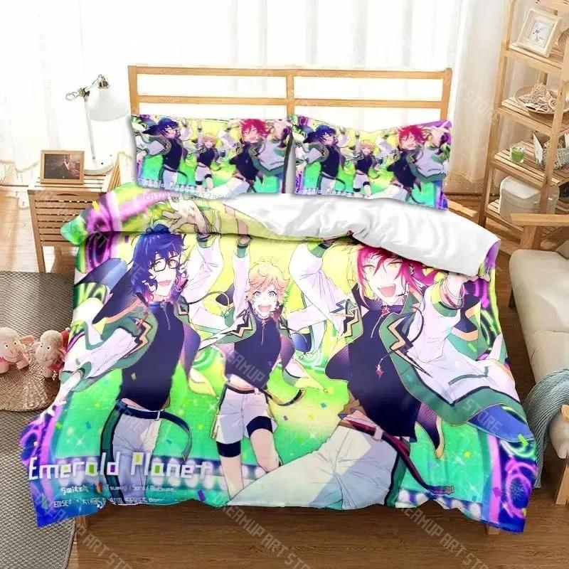

3D Anime Rock Band Ensemble Stars All Season Twin Bedding Set 3 Piece Comforter Set Bed Duvet Cover Double King Comforter Cover EU Single 90x200cm