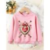Unisex Kids Crewneck Sweatshirt, My Heart Bow Arrow Floral Vintage Print Pullover, Boys Girls Valentine Casual Sweatshirt For Kids Over 4 Years Old