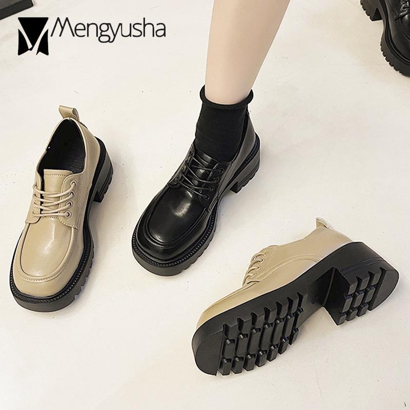 Fashion Lolita Girls Lace-Up Oxford Shoes Female Height Increase Platform Flats Women Matte Leather Loafers Preppy JK Boat Sneakers