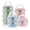 Stainless Steel Insulated Multi-Layer Round Lunch Box - Portable Bento Box for Students with Fresh-Keeping Function