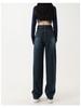 Women's Plus Velvet High Waist Wide Leg Jeans - Floor Length, Warm, Thickened, Straight Leg, with Pockets for Pear Shape.