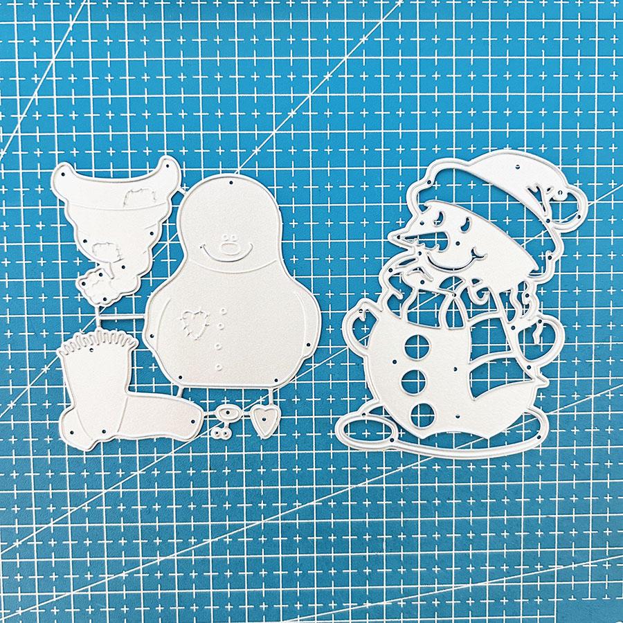 

2 шт./набор Рождественский снеговик Металлические режущие штампы Скрапбукинг Трафарет Вырубки Тиснение Открытки Шаблон Форма Украшение Ремесло dies серебряный