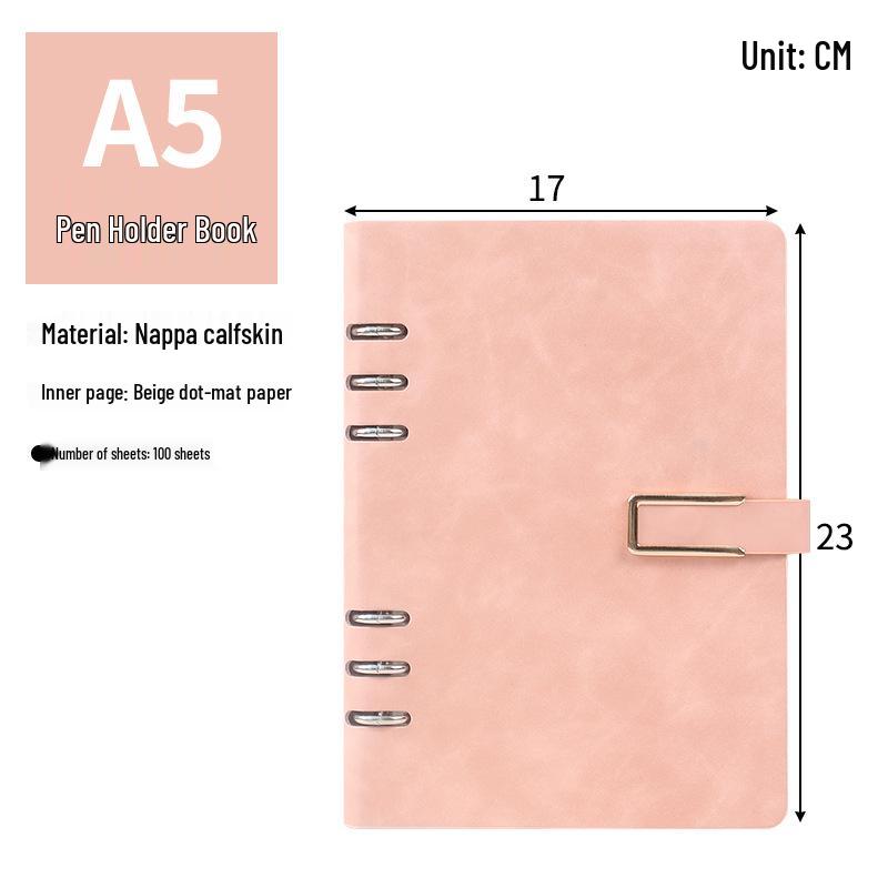 A5/B5 Business Loose-Leaf Notebook, Thick PU Leather Customizable Cover