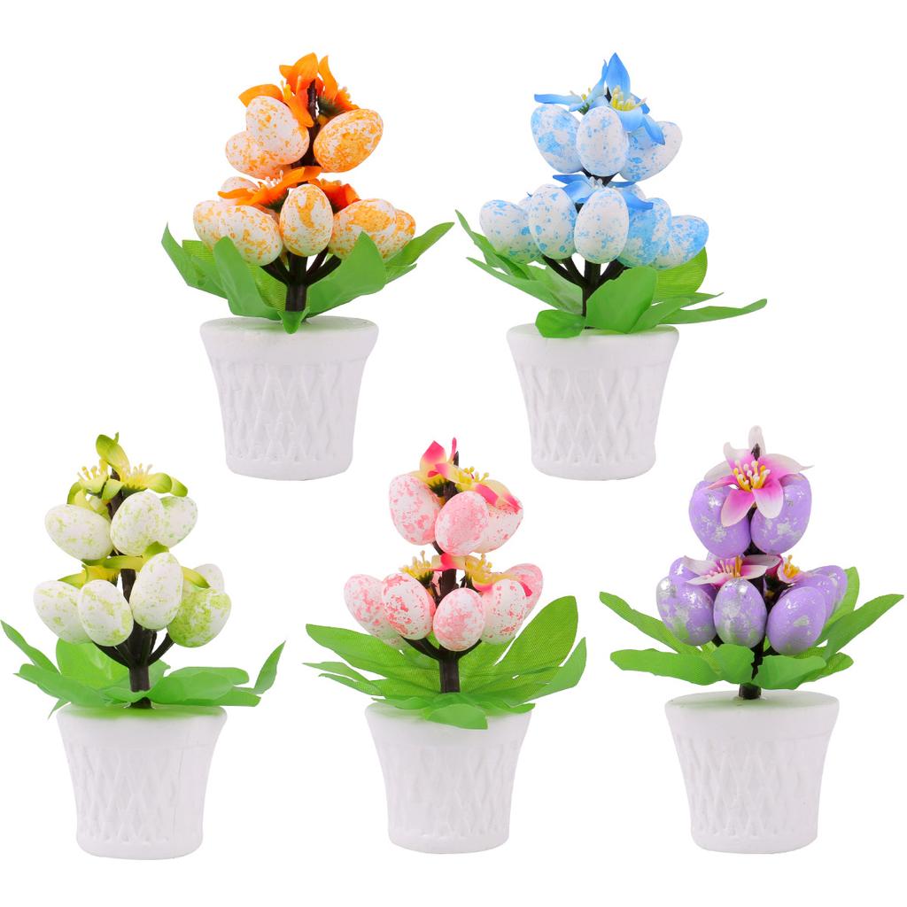 New Easter Egg Flower Potted Decoration Foam Simulation Spot Egg Flowerpot Scene Decoration Home Decoration