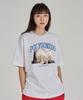ASTRAL PROJECTION Polygon Meerkat Round Neck 15-Count Cotton Short Sleeve T-Shirt_White