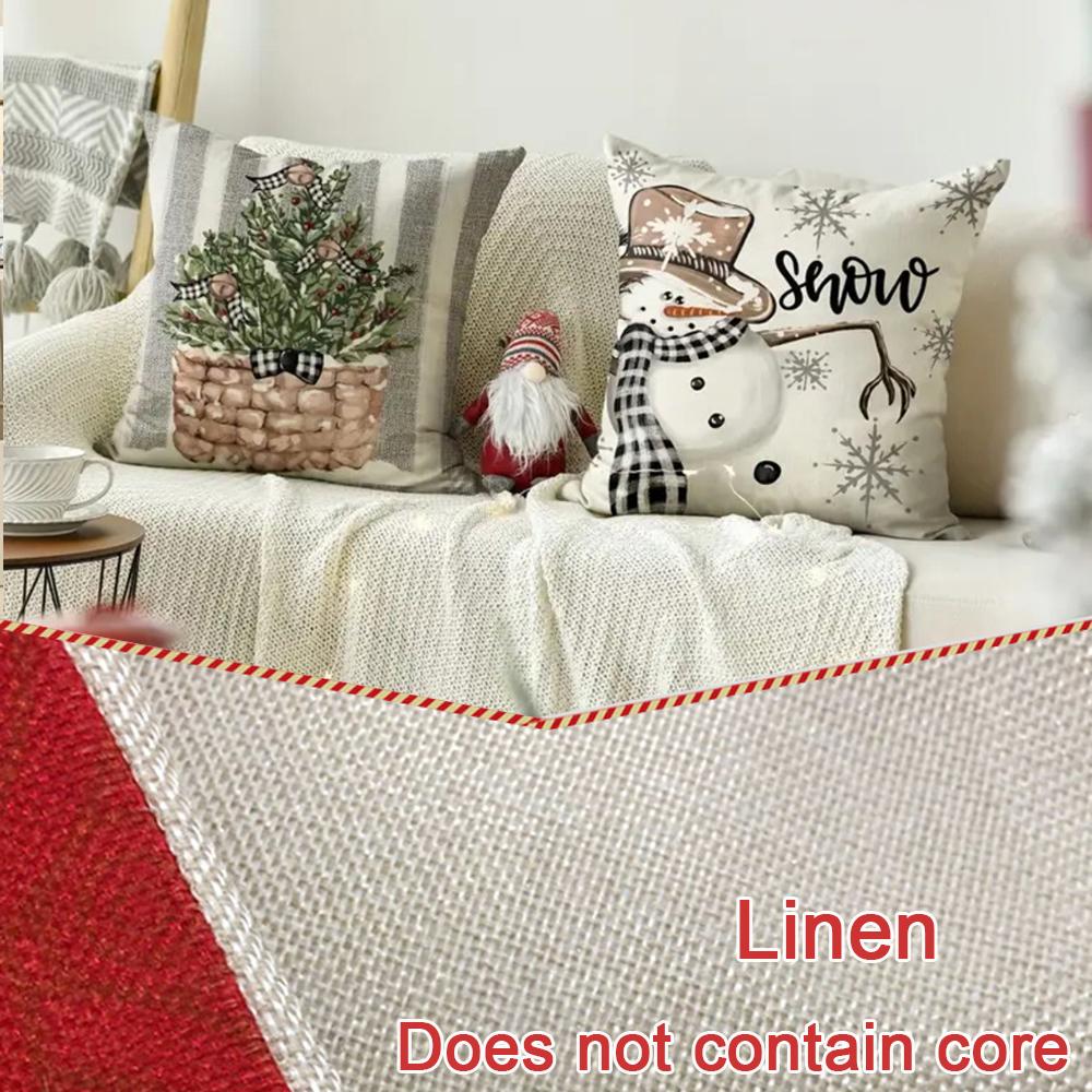 Frohe Weihnachten Kissenbezug 45cm Dekokissenbezug Weihnachtsdekoration für Neujahr Heimdeko Sofakissenbezug